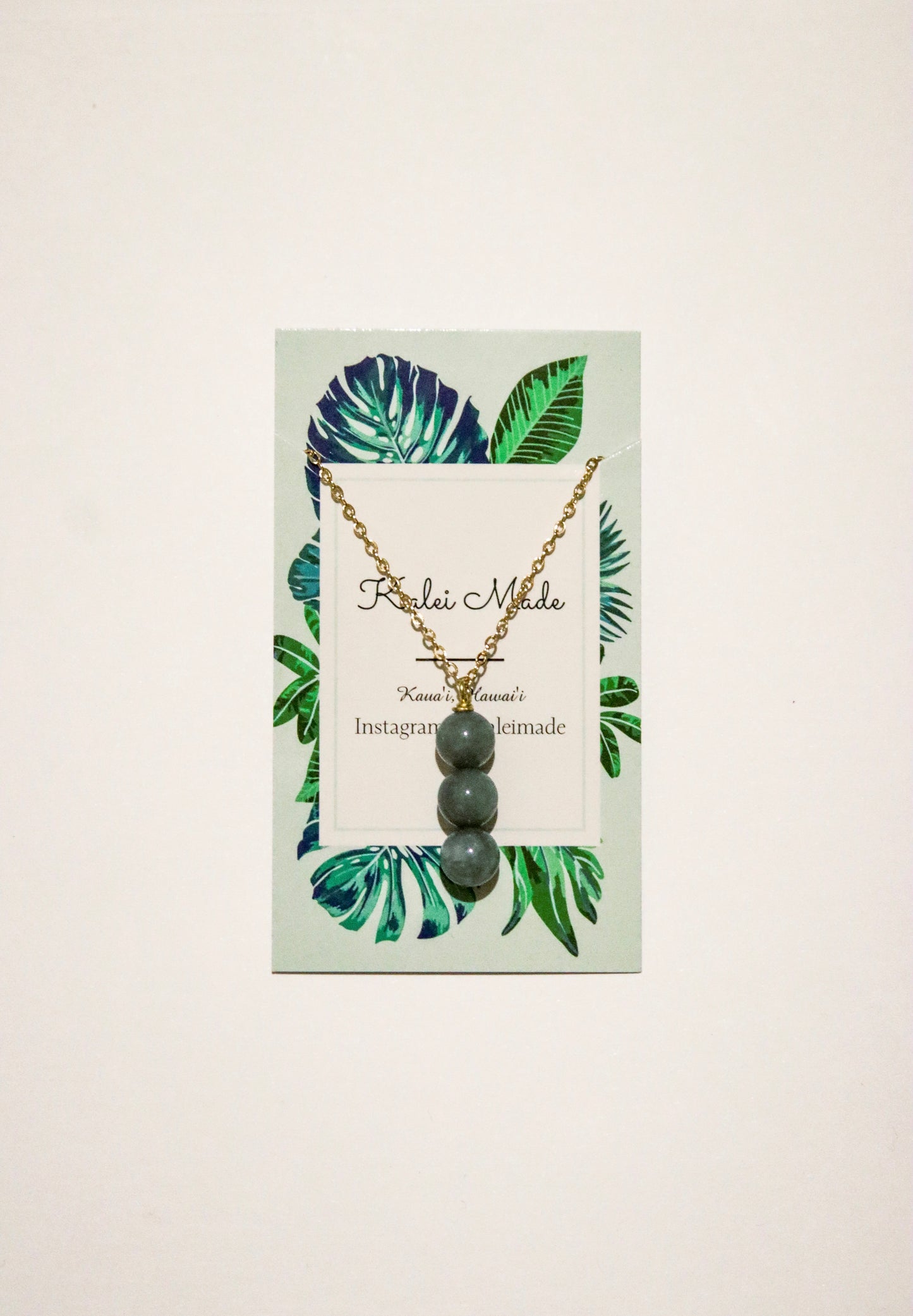 Triple Jade Bar Necklace Vertical