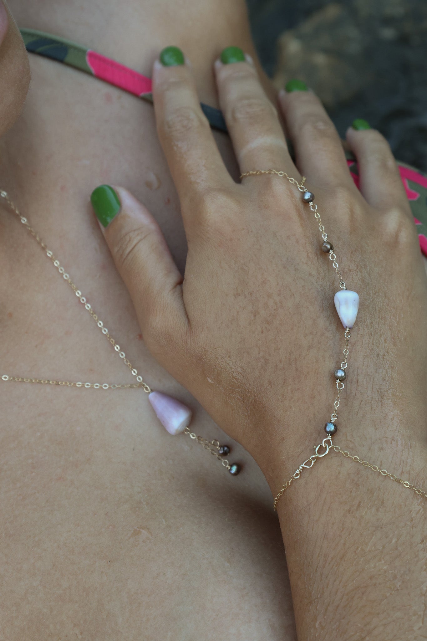 Double Chain Shell Necklace